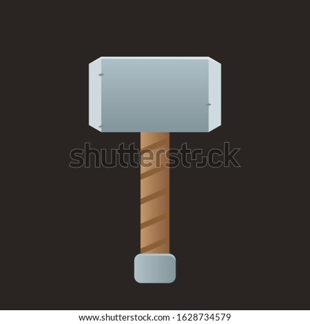 Thor Hammer Icon in trendy flat style isolated on background, for your web site design, app, logo, UI. Vector illustration