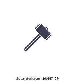 signo vectorial de icono de martillo aislado para diseño gráfico y web. plantilla de símbolo de martillo de color editable en fondo blanco.
