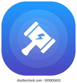 Thor Hammer Purple - blue circular UI/UX App Icon / Logo Design