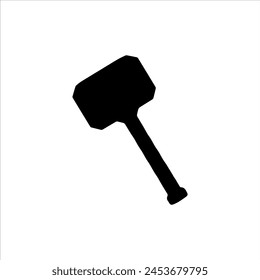 Thor hammer silhouette icon vector illustration isolated on white background svg