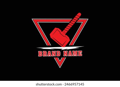 thor hammer triangle logo design