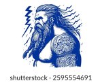 Thor hand drawn sketch vector
