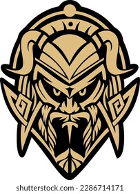Ilustración vectorial de ornamento de la cabeza de Thor