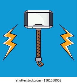 Thor hummer vector illustration with lightning