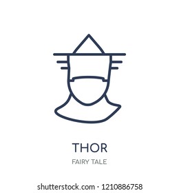Thor icon. Thor linear symbol design from Fairy tale collection. Simple outline element vector illustration on white background.