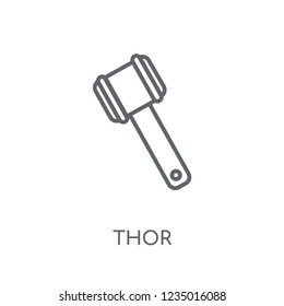 Thor linear icon. Modern outline Thor logo concept on white background from Fairy Tale collection. Suitable for use on web apps, mobile apps and print media.