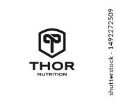 Thor Nutrition Initials Logo Simple. Hammer Icon Symbol. Letter N + T + Hammers.