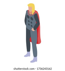 Thor superhero icon. Isometric of thor superhero vector icon for web design isolated on white background