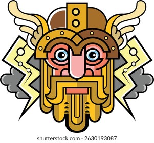 Thor. Vector, decorative image of the Scandinavian god Thor.