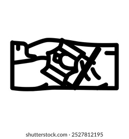 Thorakotomie Chirurgie Linie Symbol Vektor. Schild für Thorakotomie. isoliertes Kontursymbol, schwarze Illustration