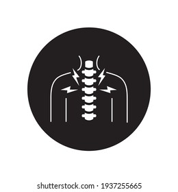 Thorax arthritis black glyph icon. Inflammation joint. Sign for web page, mobile app, button, logo. Editable stroke.