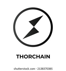 Icono de token de criptodivisa de THORChain. Símbolo RUNE. Icono de vector criptodivisa. Ilustración de vector plano - Vector