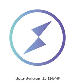 THORChain Kryptowährung Token Symbol. Symbol für Token ausführen. Kryptowährungs-Vektorsymbol. Flache Vektorgrafik - Vektorgrafik