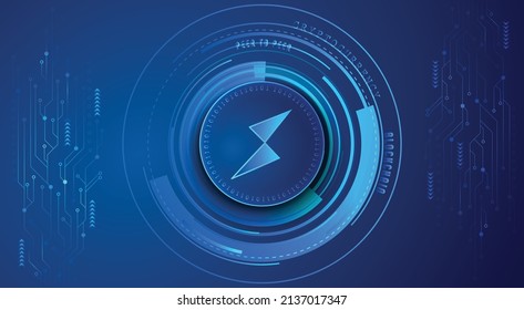 THORChain RUNE cadena de bloques cripto moneda cifrado digital, intercambio de dinero virtual, Tecnología de fondo de ilustración vectorial de red global y plantilla de diseño de banners. Web y comercio futurista