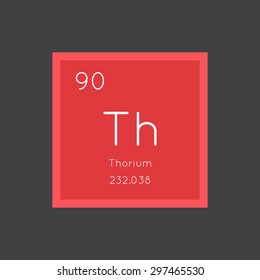 Thorium simple style tile icon. Chemical element of periodic table. Vector illustration EPS8