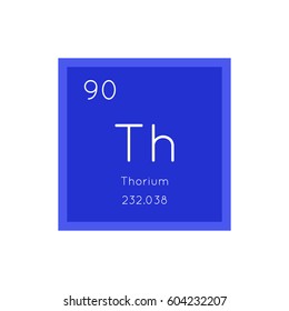 Thorium simple style tile icon. Chemical element of periodic table. Vector illustration EPS8