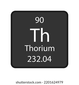 Thorium symbol. Chemical element of the periodic table. Vector illustration.