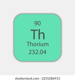 Thorium symbol. Chemical element of the periodic table. Vector illustration.