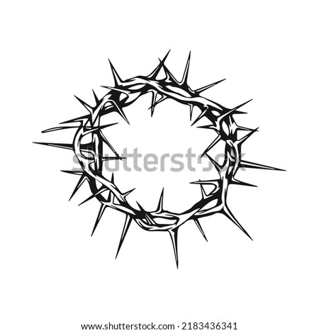 thorn circle silhouette illustration vector