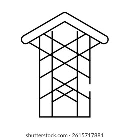thorn crown chapel line icon vector. thorn crown chapel sign. isolated contour symbol black illustration