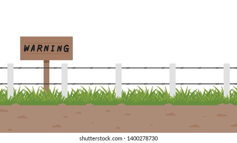 Thorn fence. fence vector. wallpaper. free space for text. copy space. blank. road side.