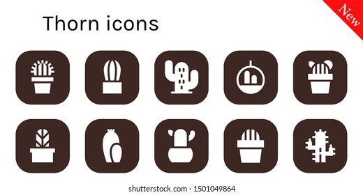 thorn icon set. 10 filled thorn icons.  Simple modern icons about  - Cactus