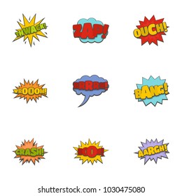 Thorn icons set. Cartoon set of 9 thorn vector icons for web isolated on white background