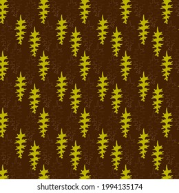 Thorn leaf pattern on brown background