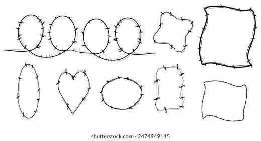  Thorn metal protection barrier grahpic collection with different frame.