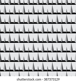 Thorn Spine Seamless Pattern in Greyscale Vector Illustration