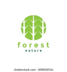 thorn tree green forest logo design vector graphic symbol icon sign illustration creative idea