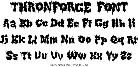 Thornforge Fonts edgy. y2k trendy type for tattoo, Metal, Rock, and Grunge Band Apparel Designs