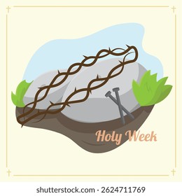 Thorns and nails icon. Vector illustration