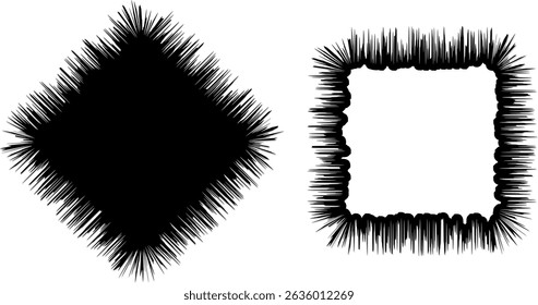 Thorny Comic Black and White Color burst. Pop art retro vector Illustrator.