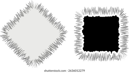 Thorny Comic Black and White Color burst. Pop art retro vector Illustrator.