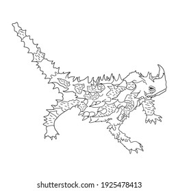 Thorny Dragon Line Art Full Body