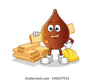 thorny palm builder vector. cartoon character