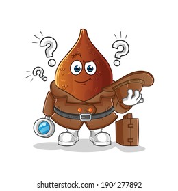 thorny palm detective vector. cartoon character