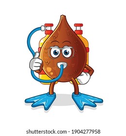 thorny palm divers mascot. cartoon vector