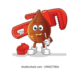 thorny palm plumber cartoon. cartoon mascot vector