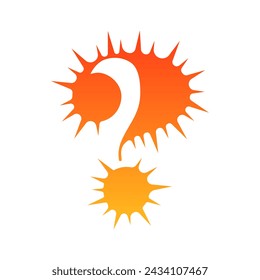 thorny question mark. electric question mark on white background. electrocuted question mark