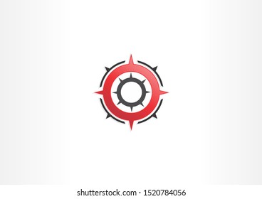 thorny shield with a round shape design illustration