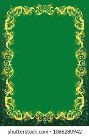 Thorough vector golden floral frame or border