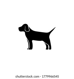 Thoroughbred Hound, Hunting Dog, Pet. Flat Vector Icon illustration. Simple black symbol on white background. Thoroughbred Hound, Hunting Dog, Pet sign design template for web and mobile UI element