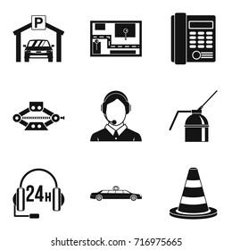 Thoroughfare icons set. Simple set of 9 thoroughfare vector icons for web isolated on white background
