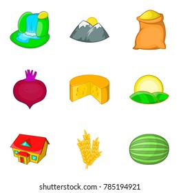 Thorp icons set. Cartoon set of 9 thorp vector icons for web isolated on white background