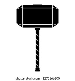 Thor's Hammer Mjolnir Icon Black Color