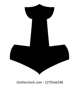 Thor's hammer Mjolnir icon black color