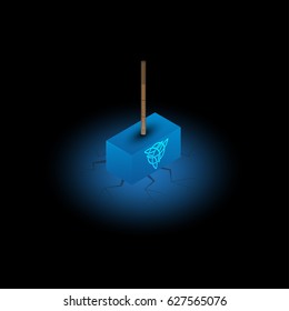 Thor's hammer. Vector illustration EPS10