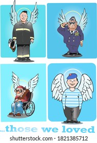 those we loved. Guardian angel. Vector illustration.